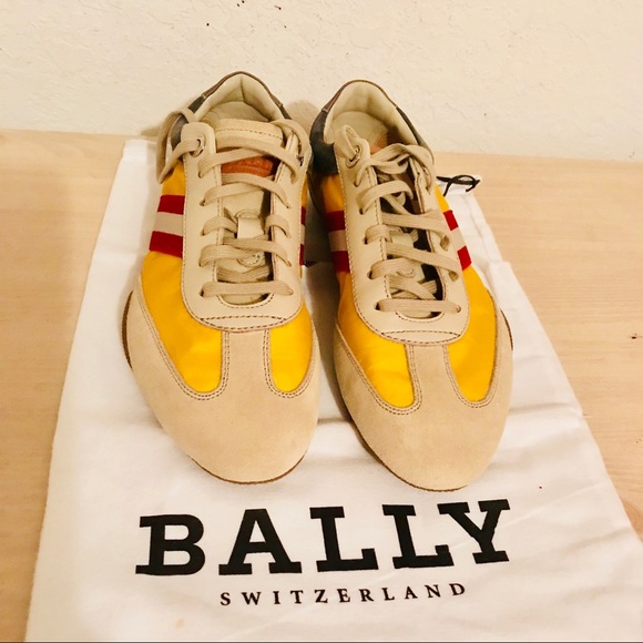 BALLY NEW W/BOX YELLOW SNEAKERS/CONTRAST ACCENTS 8 - Picture 3 of 8